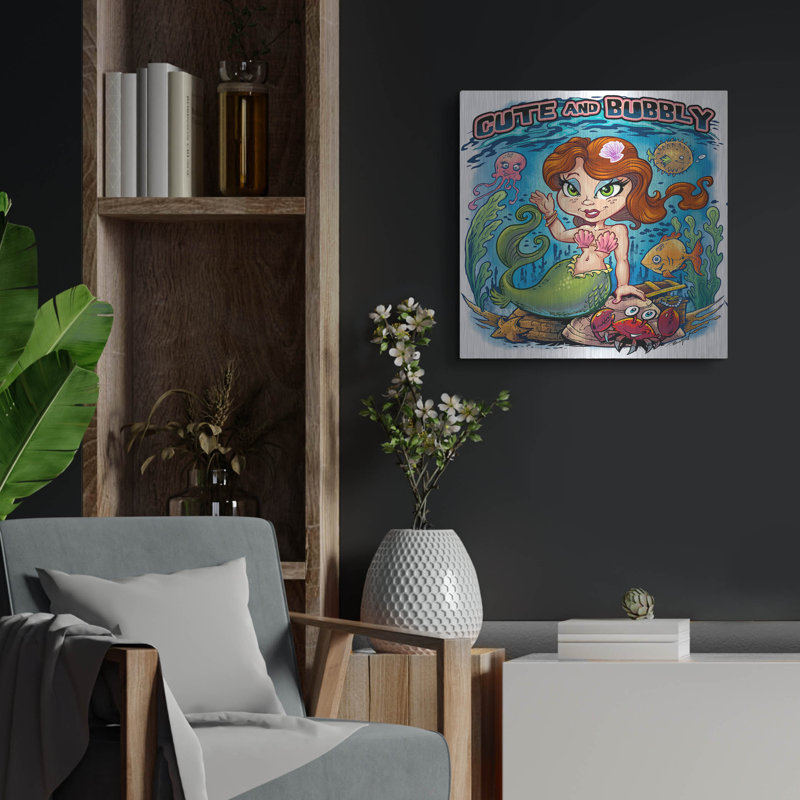 Dovecove «Kid Mermaid Underwater Gabarit» par Flyland Designs, art mural en métal