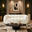 Canapé en chenille moderne avec siège matelassé et accoudoirs arrondis pour salon et appartement-797783578-797783579