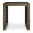 Dreg Side End Table with Chevron Design Panel, Rustic Brown Wood 24 Inch