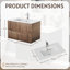 Ensemble de meuble-lavabo mural 30 po avec lavabo à fixation murale, avec lavabo en céramique, robinet et bonde escamotable à finition noyer 30 po-12326074