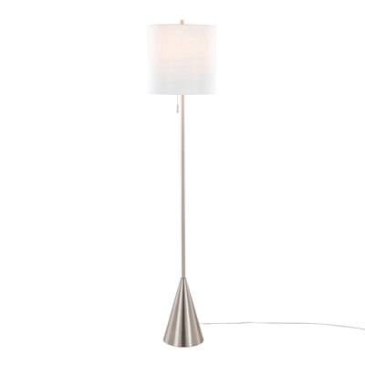 Cone 64" Contemporary Metal Floor Lamp In Metal With Linen Shade From Grandview Gallery