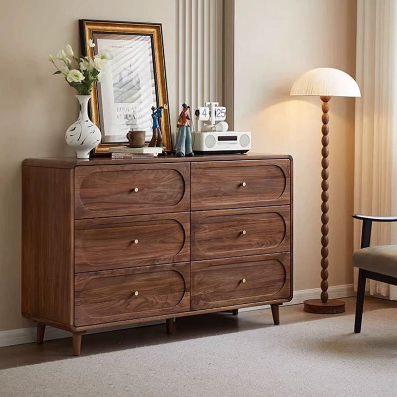 Large Capacity Rounded Solid Wood Buffet Table