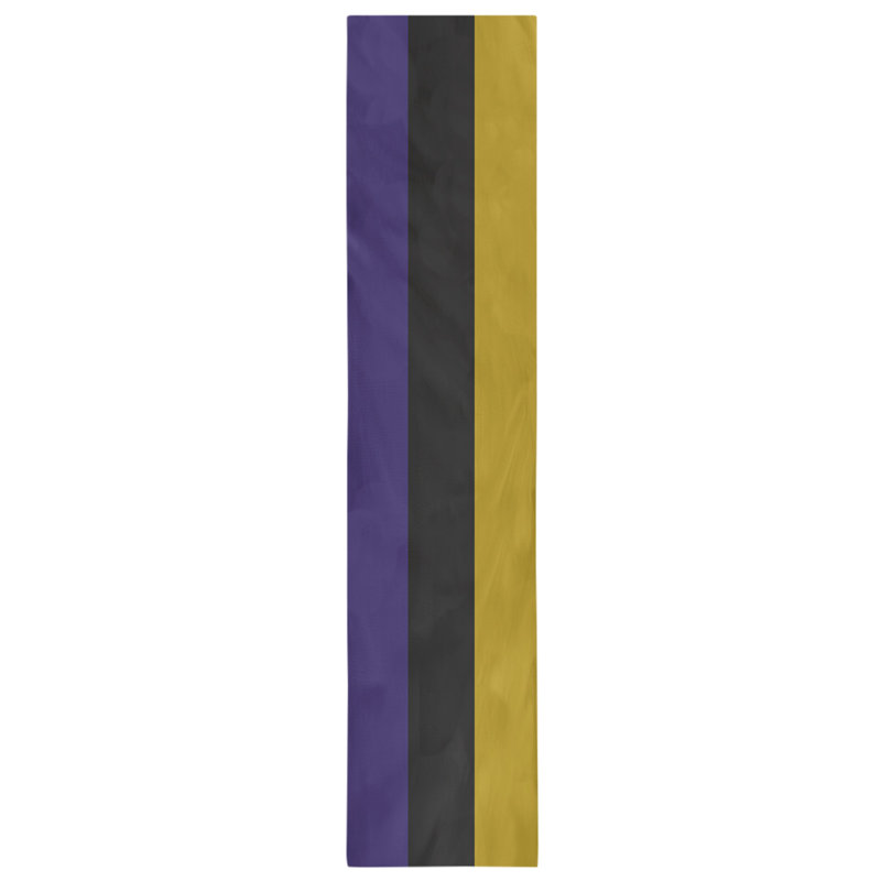 New Orleans Football Stripes Table Runner, 72" x 16", Cotton Blend, Baltimore Throwback Football Purple/Black/Yellow