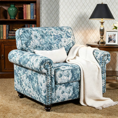 Fauteuil rembourré en mélange de coton
