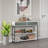Narrow Console Table With 2 Storage Shelves For Entryway, Modern Sofa Table With 2 Drawers, Side Table With Stable Metal Support For Living Room, Hallway, Easy Assembly, 39 Inch, Green