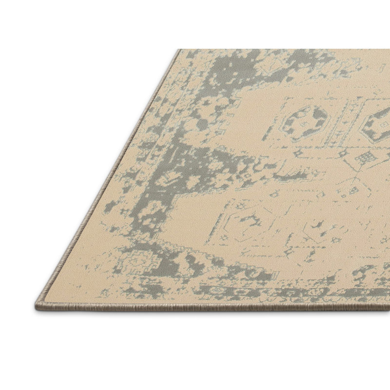 Tapis beige/gris contemporain, Rectangle 5 pi x 7 pi