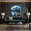 Art mural sur toile bleue avec «Cities singapour»-1547122825