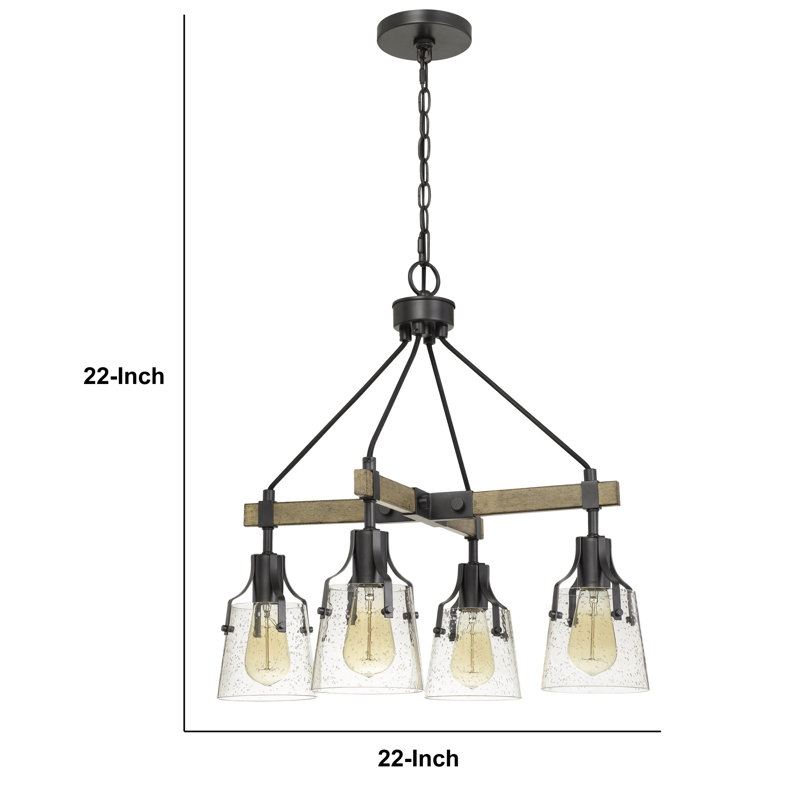 Lustre cylindrique unique à 4 lumières Payson
