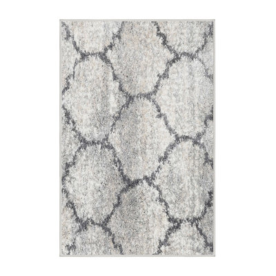 Tapis zone gris clair contemporaine