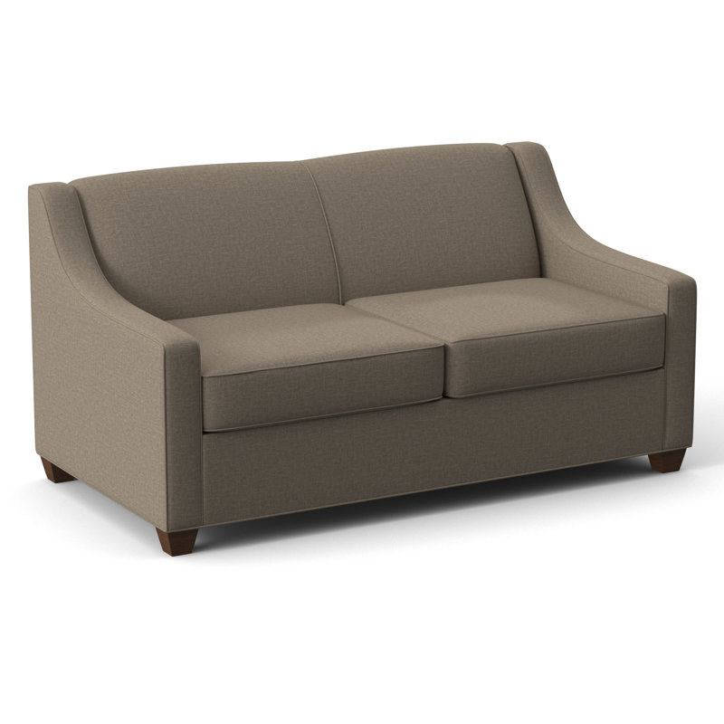 Phillips 68" Square Arm Loveseat with Reversible Cushions, Dillon Williamsburg, Montana Walnut