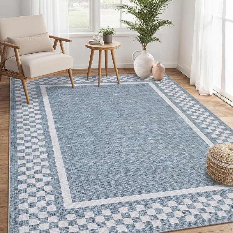 Tapis moderne lavable à la machine pour le salon, Rectangle 9 pi x 12 pi