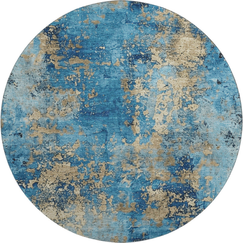 Premium Machine Washable Jacquez AMF1789 Modern Rug, Round 8'
