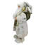 Figurine de père Noël gracieuse verte et blanche avec ours en peluche-1591752113