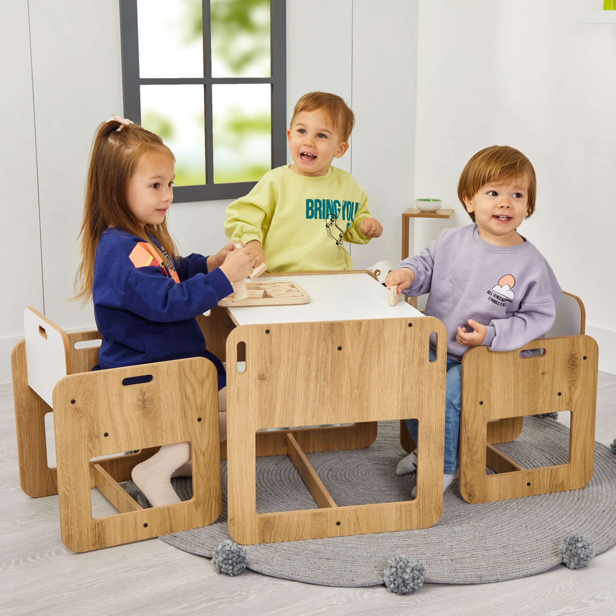 Nipperland Kids 3 Piece Play Or Activity Table and Chair Set & Reviews