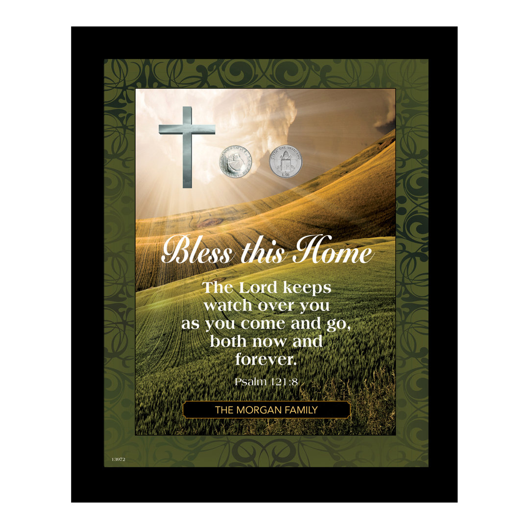 Personalized Bless This Home Frame with Vatican Pope Coin American Coin Treasures 