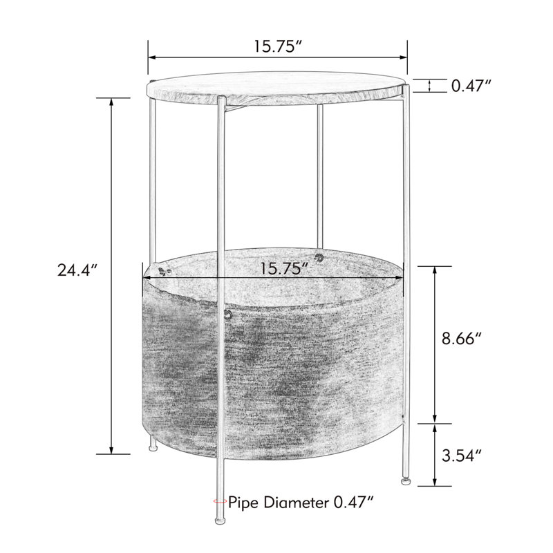 Table de bout haute 24,87 po