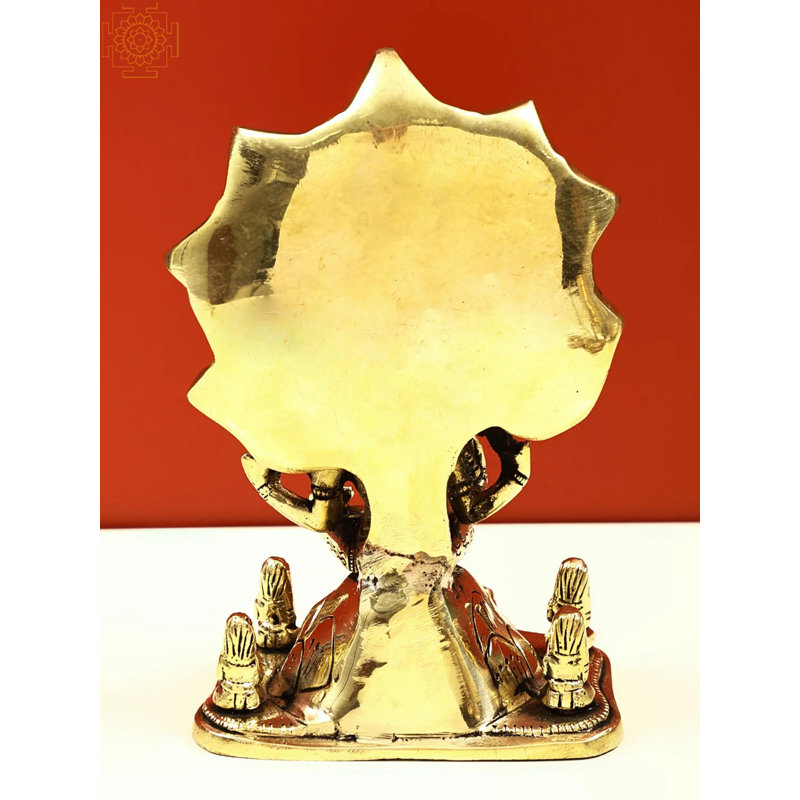 6" Small Brass Dakshinamurthy Shiva Statue – Handcrafted Hindu Guru Idol for Spiritual Home Altar & Meditation Decor