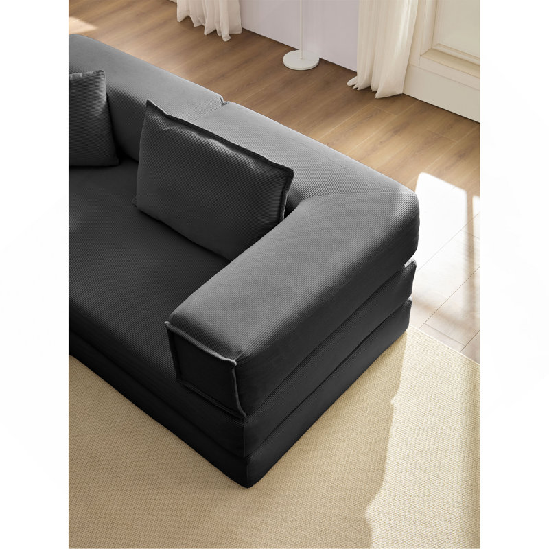 Ensemble de canapé modulaire surdimensionné rembourré, Tissu noir