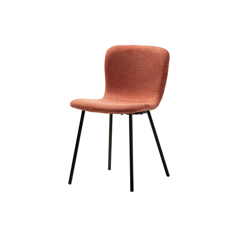 Polyester Blend Upholstered Metal Side Chair, Red