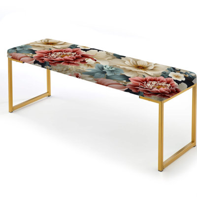 Upholstered Gold Bench