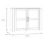 Farmhouse style cupboard with 2 doors, living room, bedroom, engineered wood, grey/warm oak decor, 116.4 cm W x 87 cm H x 42 cm D