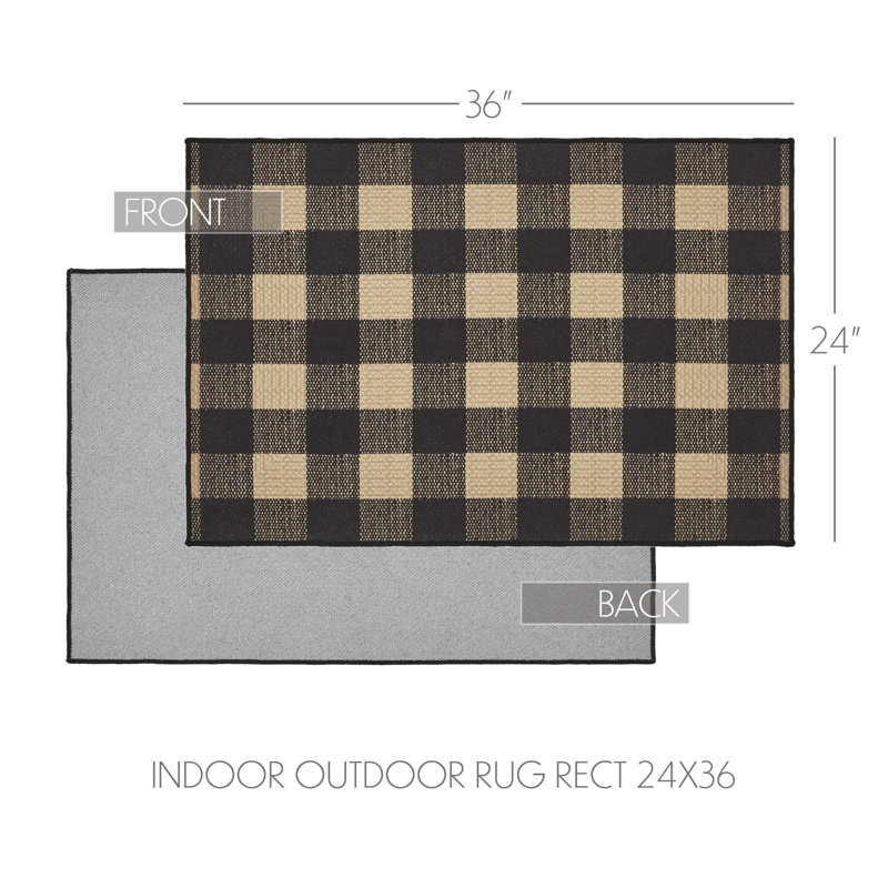 Tapis intérieur / extérieur en polyester tissé à plat Berenguela, Rectangle 2 pi x 3 pi