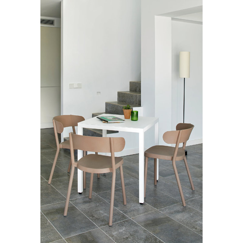 Barcino Square Dining Table, 29.13"H x 27.56"L x 27.56"W, White