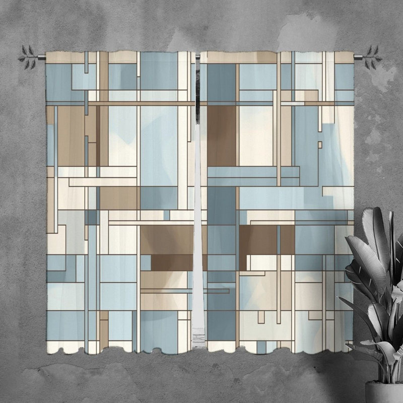 Rideaux de fenêtre Mondrian, H 82 po x l 40 po