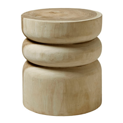 Siera Natural Suar Wooden Patio Stool