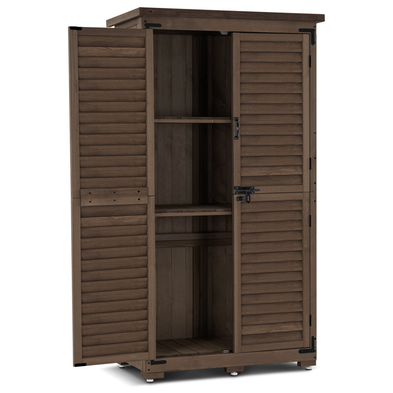 Armoire de rangement de jardin avec casiers l 3 pi x P 2 pi Garden, Brun