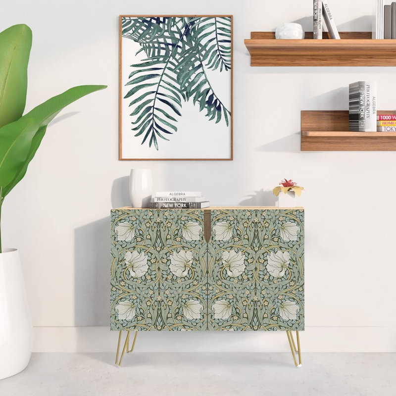 35'' Sideboard, Vintage Flower Green