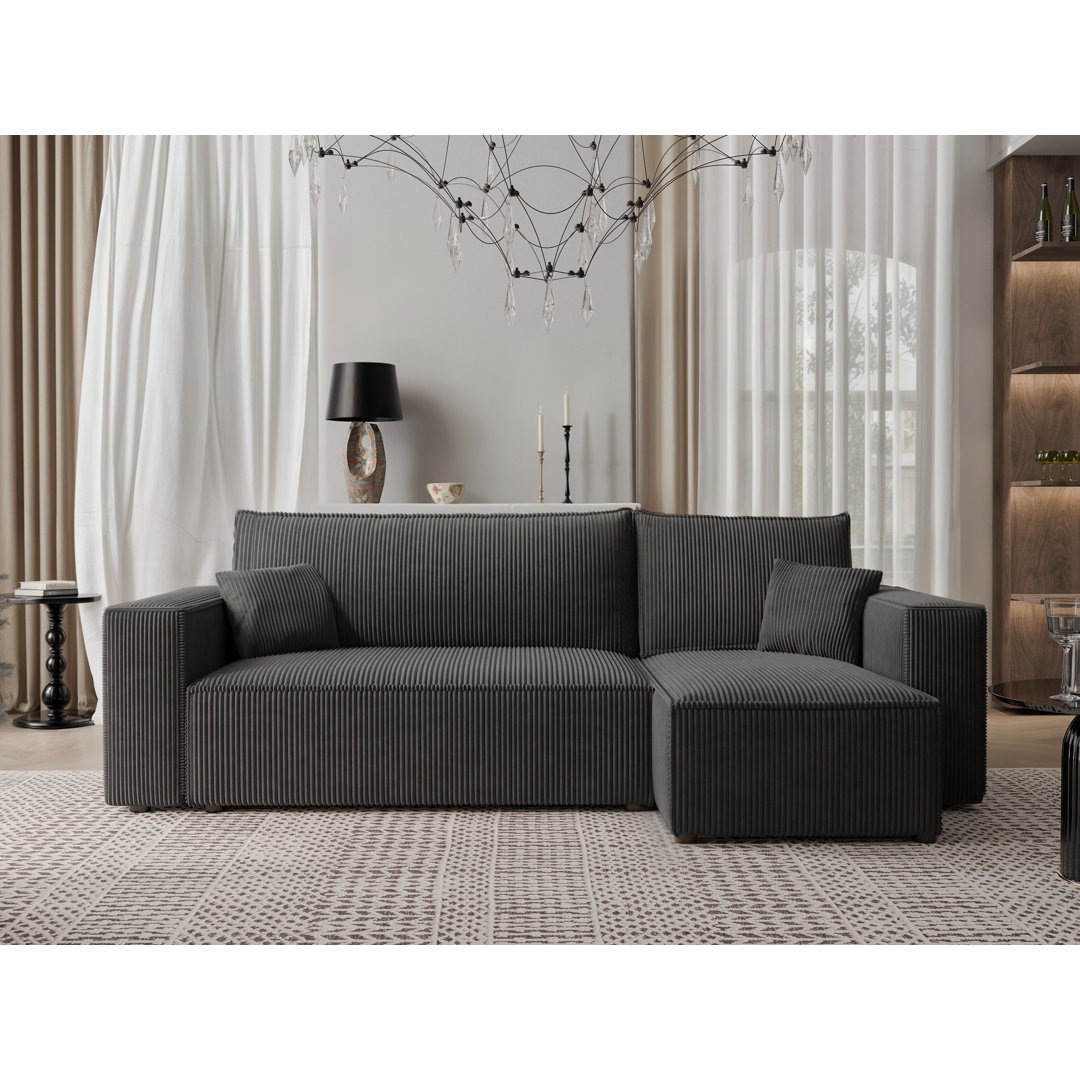 Sahur upholstered corner sofa with a sleeping function and storage