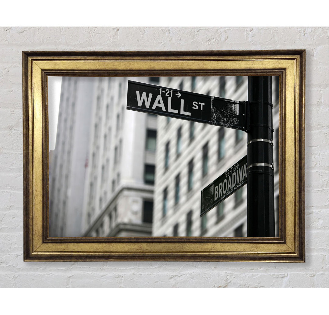 Wall Street and Broadway Signs - Einzelne Bilderrahmen Kunstdrucke