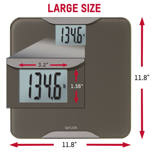 Digital Glass Scale With Stainless Steel Accents Clear - Taylor