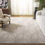 Tapis gris / beige en laine / coton touffeté à la main Johnya-2041737348