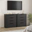 Commode 4 tiroirs pour chambre à coucher, commode naturelle avec poignées intégrées, organisateur de commode en bois-983396495