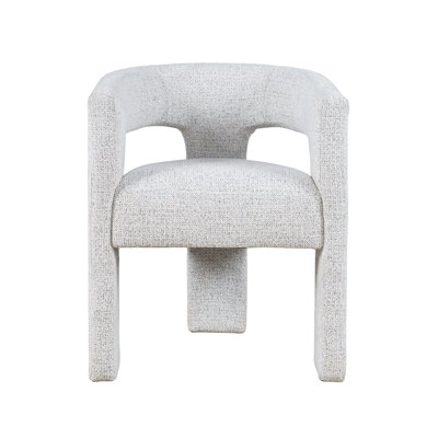 Hayden Modern Upholstered Three Leg Sculpture Dining Chair with Performance Fabric