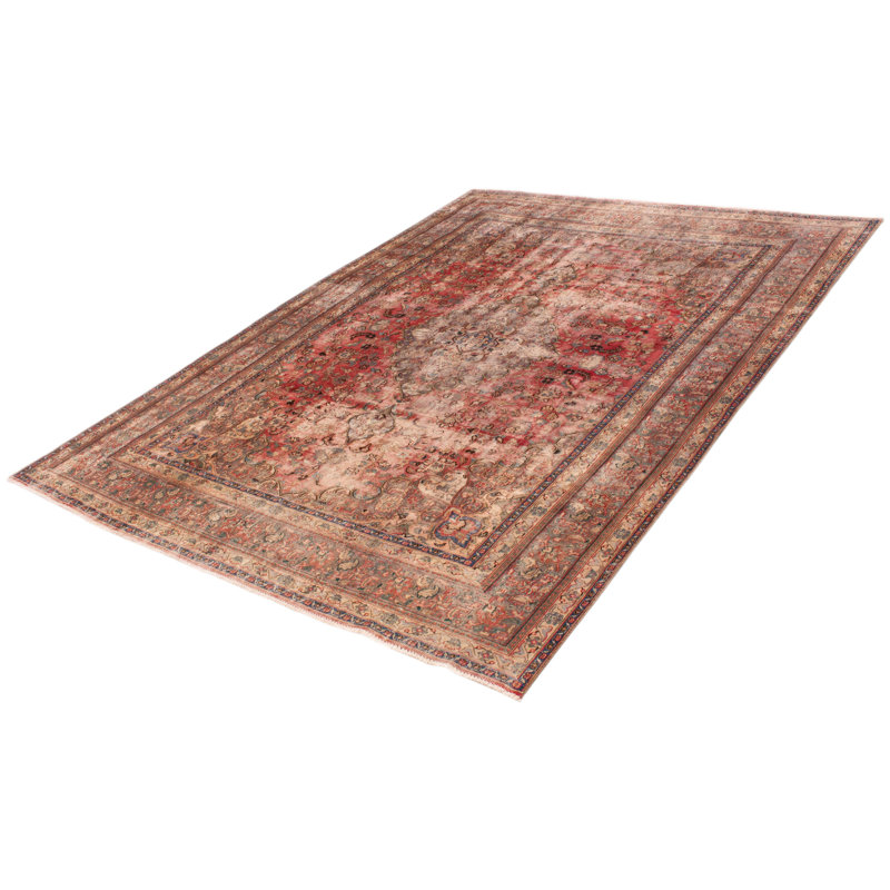 Tapis unique rouge de style années 1990 9 pi 4 po x 12 pi 7 po Lindezza