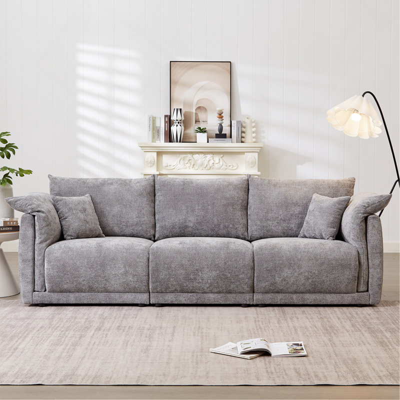 3-seater sofa with 2 pillows, Green Linen