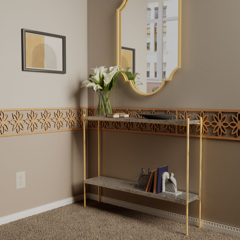 Daisy Fretwork Moulding, 10" H x 46.75" W x 0.375" D, Cherry