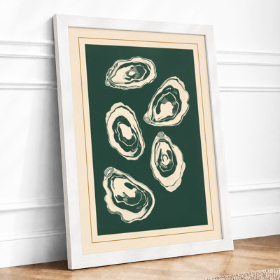Scattered Oyster Shells Coastal - Framed Print