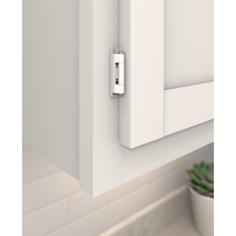 Charnière d'armoire blanche à fermeture automatique 1/2 po (13 mm) - 1 paire, Blanc