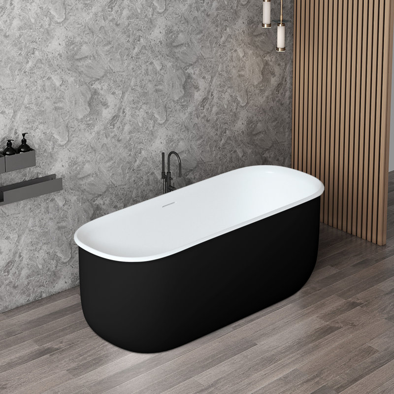 Baignoire de trempage autoportante en acrylique 63 po. X 29 po., Noir
