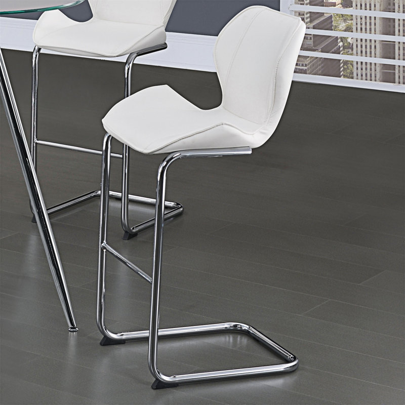 Upholstered Bar Chair (Set Of 4), White