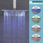 Ensemble de robinetterie thermostatique en nickel brossé avec pommeau de douche effet pluie DEL de 30 cm (12 pouces) et système de massage.