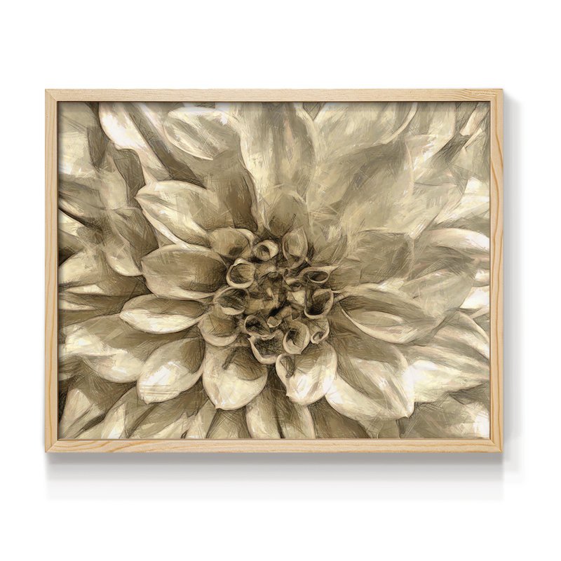 «Neutral Wall Flower I», reproduction encadrée, Naturel, H 16 po x l 20 po