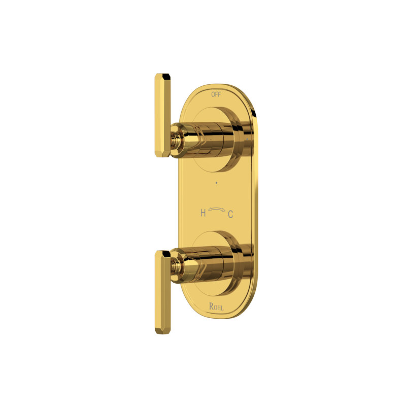 Apothecary 1/2" Thermostatic Trim With Diverter, Unlacquered Brass