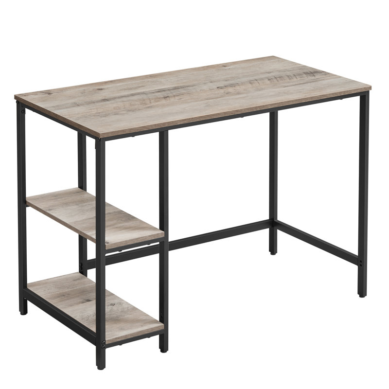 Alaudin Metal Base Computer Desk, Greige/Black