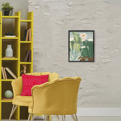Cadre flottant Green and Bloom Cacti, design par Cat Thurman Designs