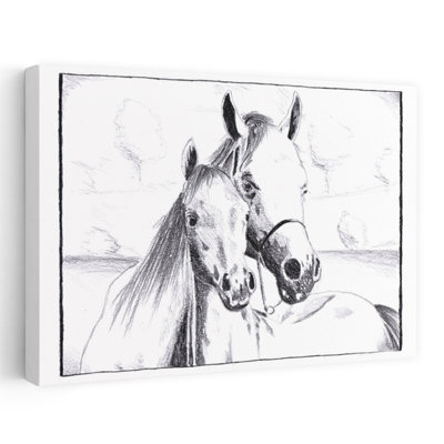 Gentle Horse Bond, impression d'art mural cheval contemporain
